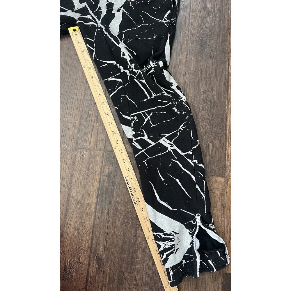 FRPLY Black Gray L Graphic All Over Print pants joggers Streetwear Skater Y2K‎ - Picture 9 of 10